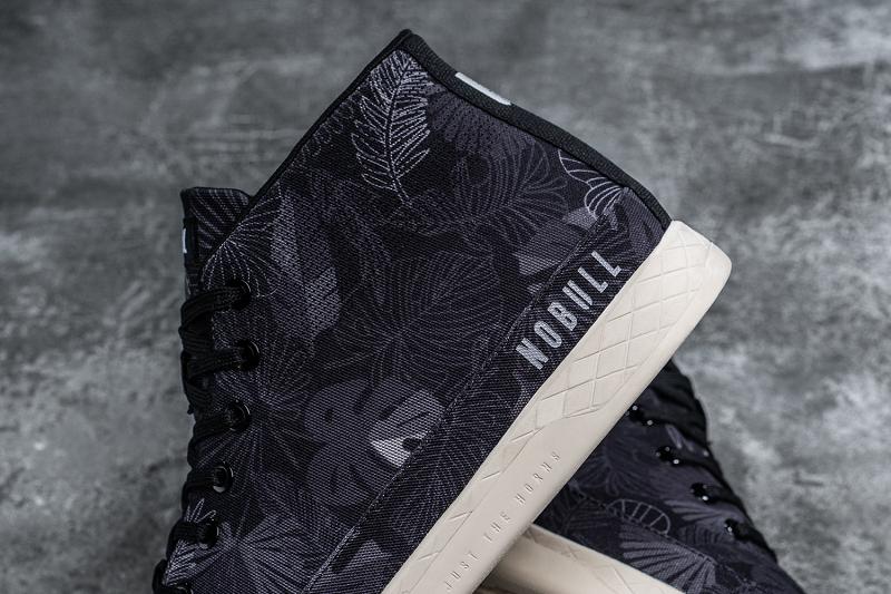 Men's Nobull Oasis Canvas Mid Trainers Black | SG E2257B